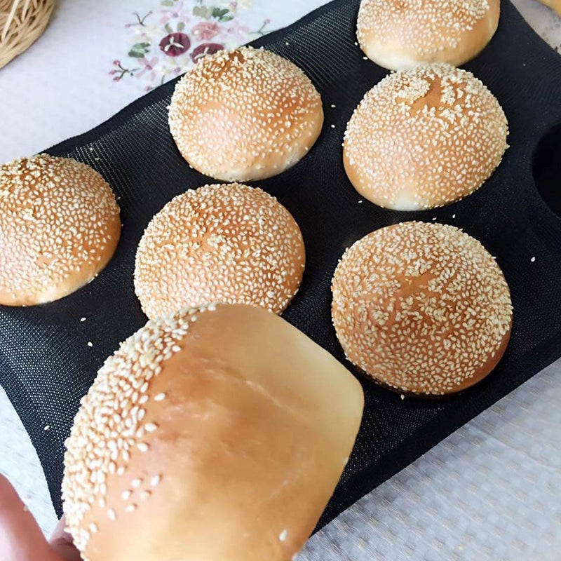 BLUE DROP Bluedrop Silicone Bun Bread Forms Round Shape Trays Perforated Bakery Molds Fit Half Pan Size - Image 4